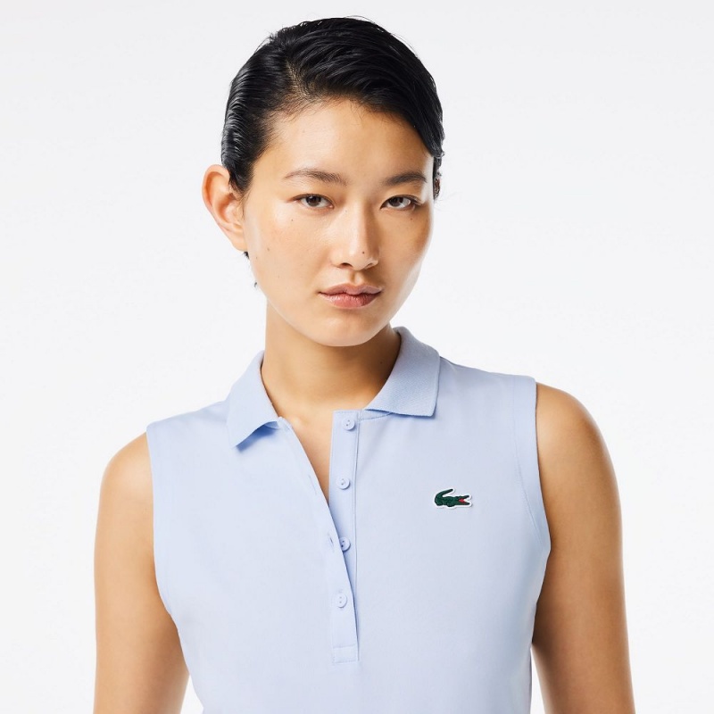 Women's Lacoste Ultra-Dry Slim Fit Anti-UV Stretch Golf Polo Shirts Phoenix blue | WFD401926