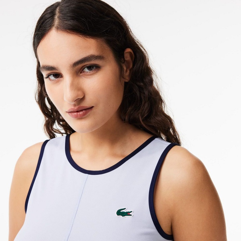 Women's Lacoste Ultra-Dry Stretch Tennis Dress Light Blue Navy Blue | FCK915027