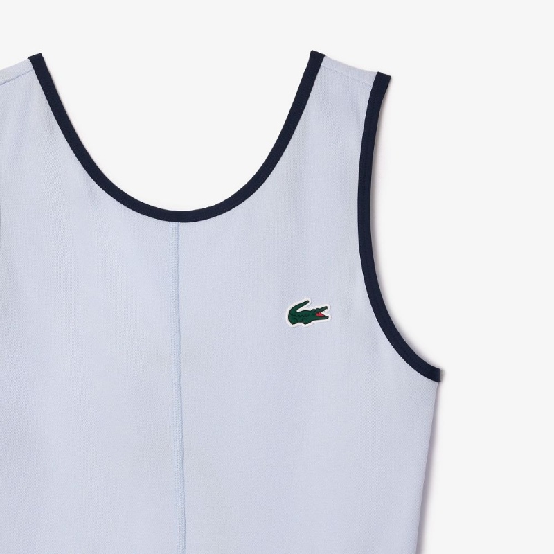 Women's Lacoste Ultra-Dry Stretch Tennis Dress Light Blue Navy Blue | FCK915027