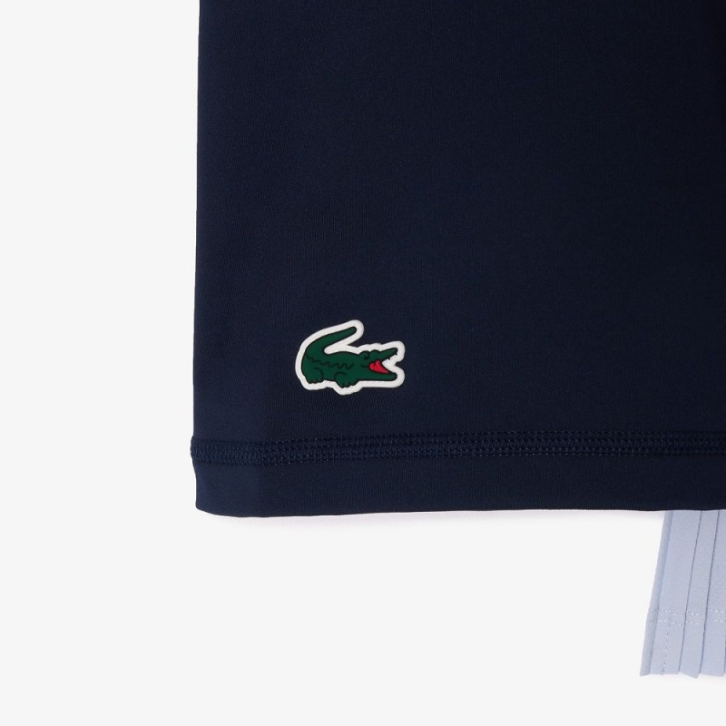 Women's Lacoste Ultra-Dry Stretch Tennis Dress Light Blue Navy Blue | FCK915027