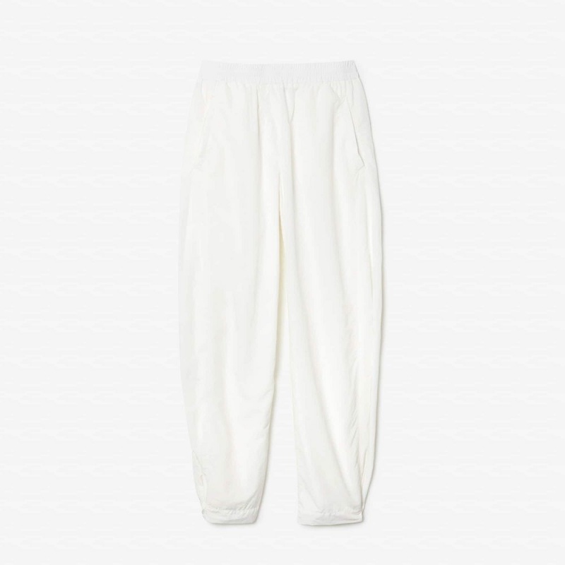 Women's Lacoste Wide Leg Sweatpants White | XUQ085219