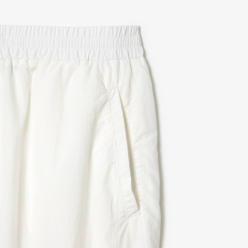 Women's Lacoste Wide Leg Sweatpants White | XUQ085219