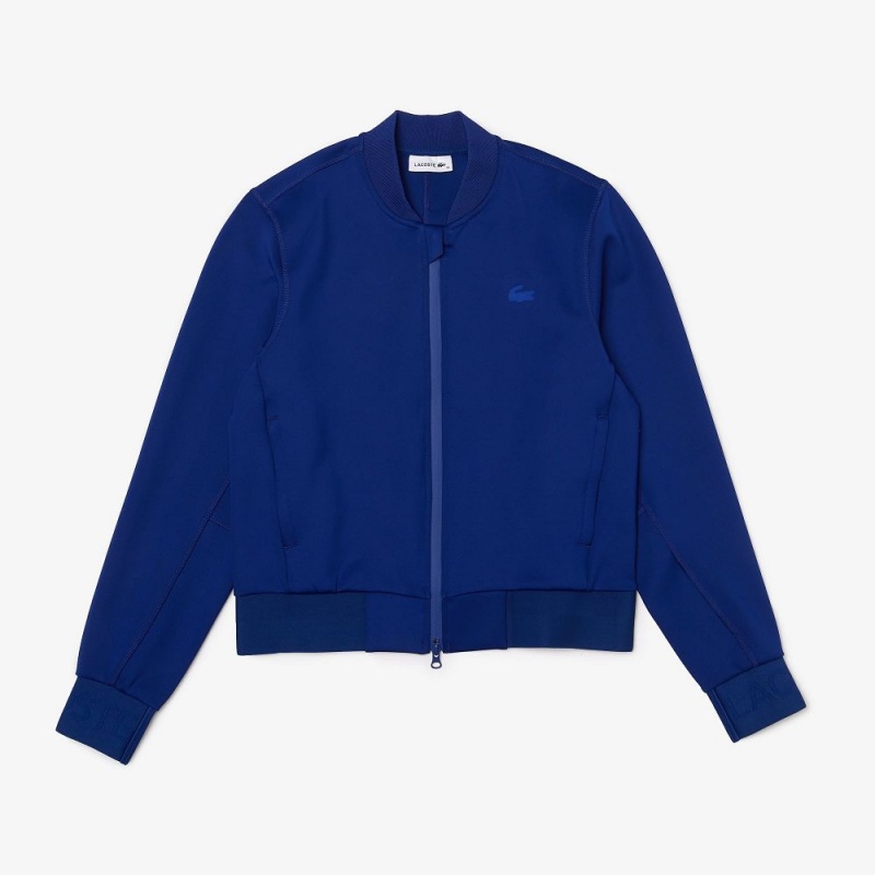 Women's Lacoste Zip-Up Bomber Jackets Blue | MCI576130