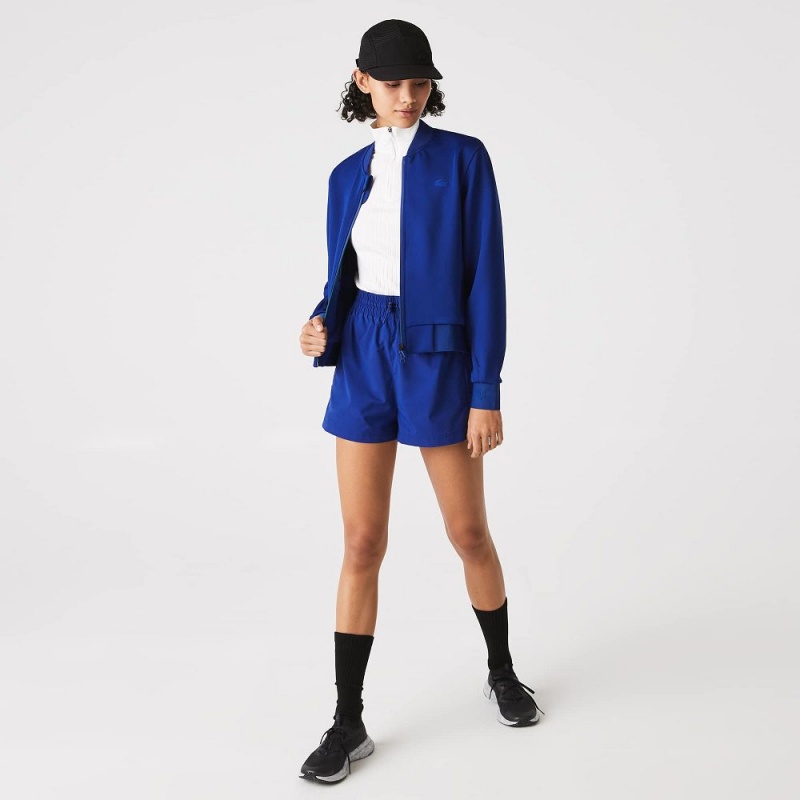 Women's Lacoste Zip-Up Bomber Jackets Blue | MCI576130